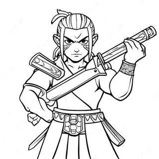 Akedo Karakter Med Vapen Fargeleggingsside 110267 46868