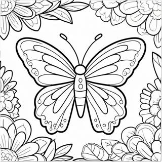 Majestetisk Sommerfugl Med Apne Vinger Fargeleggingsside 1102-2607