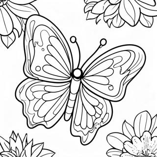 Majestetisk Sommerfugl Med Apne Vinger Fargeleggingsside 1102-2608