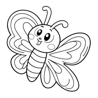 Sot Tegneserie Sommerfugl Fargeleggingsside 1103-1345