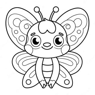 Sot Tegneserie Sommerfugl Fargeleggingsside 1103-1348