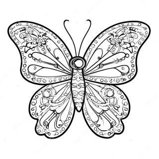 Glitrende Sommerfugl Med Glitter Fargeleggingsside 1105-2189