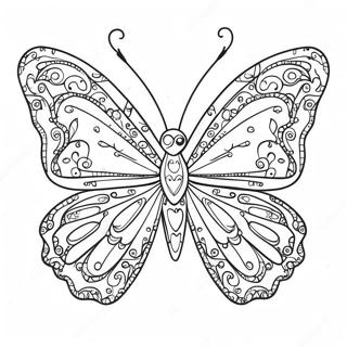 Glitrende Sommerfugl Med Glitter Fargeleggingsside 1105-2190