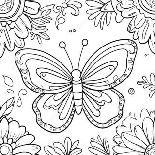 Glitrende Sommerfugl Med Glitter Fargeleggingsside 1105-2191