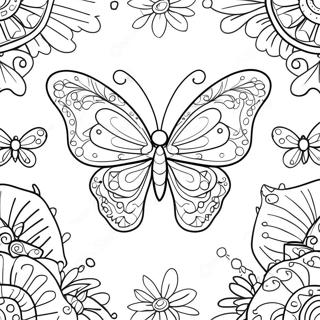 Glitrende Sommerfugl Med Glitter Fargeleggingsside 1105-2192