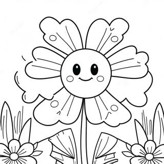 Stor 4 H Klover Med Smilende Ansikt Fargeleggingsside 110651 47164