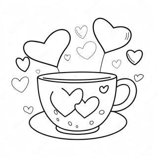 Fantastisk Tekopp Med Hjerter Fargeleggingsside 111451-47812