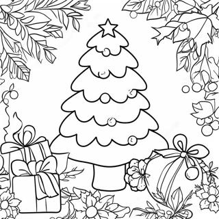 Festlig Fargeleggingsside Med Juletre 112270-48452