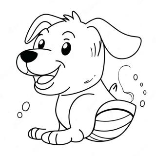 Glad Hund Med Ball Fargeleggingsside 112677-48769