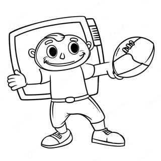 Sporty Tv Mann Spiller Fotball Fargeleggingsside 112756-48834