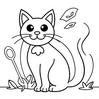 Skummel Halloween Svart Katt Fargeleggingsside 113243 49323