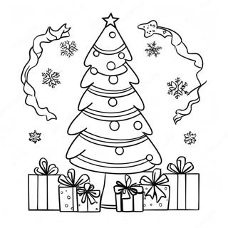 Festlig Preppy Juletre Fargeleggingsside 113809-49764