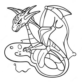 Fargeleggingsside For Mega Rayquaza Med Funklende Aura 113939-49868