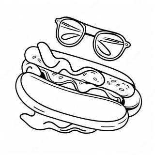 Morsom Hot Dog Med Solbriller Fargeleggingsside 114016-49921