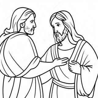 Jesus Berorer Spedalske Fargeleggingsside 114221-50088