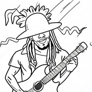 Jamaicansk Reggae Musikk Fargeleggingsside 114272-50125