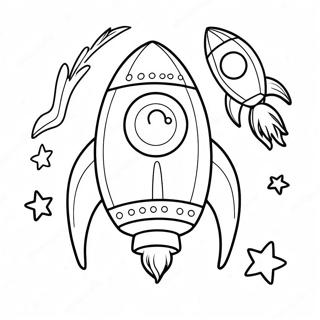 Rakettskip Med Astronauter Fargeleggingsark 114945-50653