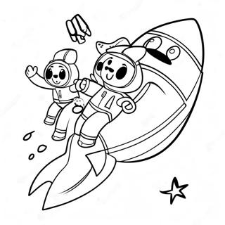 Rakettskip Med Astronauter Fargeleggingsark 114945-50654