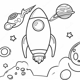 Rakettskip Med Astronauter Fargeleggingsark 114945-50655