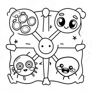 Tic Tac Toe Med Vennlige Monstre Fargeleggingsside 115151 50815