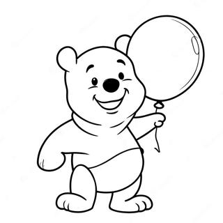 Winnie The Pooh Holder En Ballong Fargeleggingsark 11528-1638