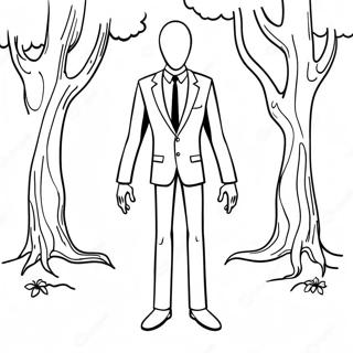 Mysterisk Slenderman Silhuett Fargeleggingsside 115769-51289