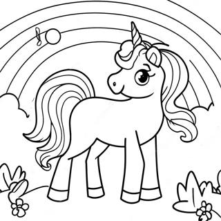 Fargeleggingsside Med Regnbuebursdagsenhjorning 116312 51710