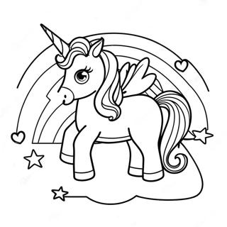 Fargeleggingsside Med Regnbuebursdagsenhjorning 116312 51711