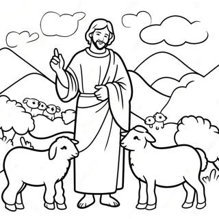 Sot God Hyrde Med Sau Fargeleggingsside 116440-51803