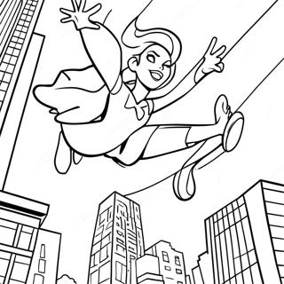 Fargeleggingsside Med Gwen Stacy Som Svinger Gjennom Byen 116982-52399