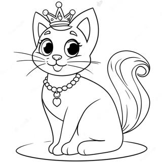 Prinsesse Katt Fargeleggingsark