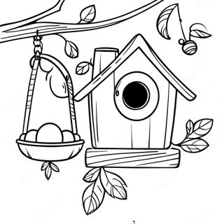 Fantastisk Fuglehus Med Huske Fargeleggingsside 117084 52475