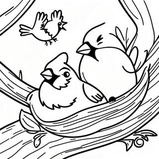 Cardinaler Som Hekker I Traer Fargeleggingsside 118374 53466