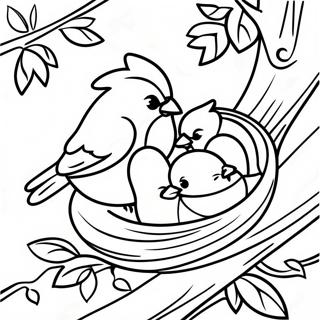 Cardinaler Som Hekker I Traer Fargeleggingsside 118374 53467