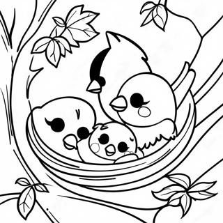 Cardinaler Som Hekker I Traer Fargeleggingsside 118374 53468