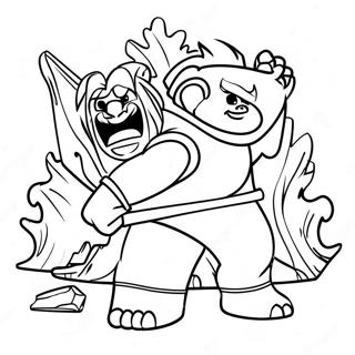 Trolljegere Episk Slagscene Fargeleggingsside 118834 53933