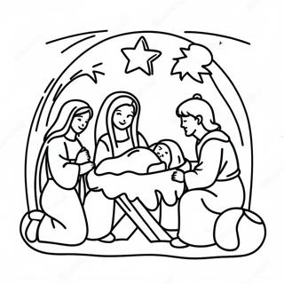 Gledelig Krybbescene Fargeleggingsside 118935-54005