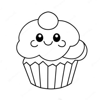 Sot Muffins Med Smilende Ansikt Fargeleggingsside 11901-2050