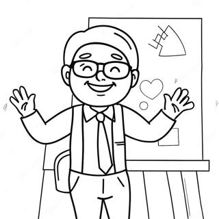 Munter Laerer Med Tavle Fargeleggingsside 119581 54518