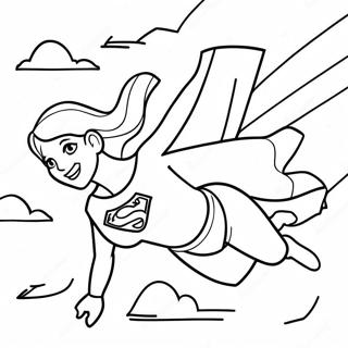 Supergirl Flyr Gjennom Himmelen Fargeleggingsside 119861 54732