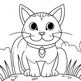 Modig Kriger Katt Pa Et Oppdrag Fargeleggingsside 120479 55217