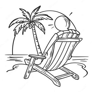 Avslappende Strandstol Med Palmetre Fargeleggingsside 120837-55504