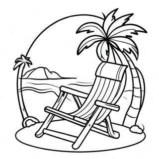 Avslappende Strandstol Med Palmetre Fargeleggingsside 120837-55689