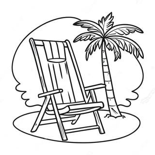 Avslappende Strandstol Med Palmetre Fargeleggingsside 120837-55690