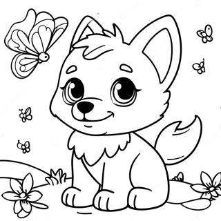 Sot Babyulv Med Sommerfuglvinger Fargeleggingsside 120941-55582