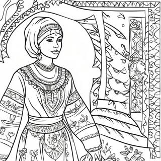 Tradisjonell Palestinsk Drakt Fargeleggingsside 120989 55798