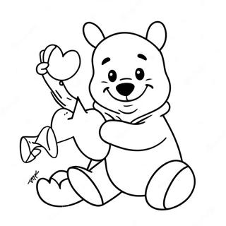 Winnie The Pooh Gir Et Hjerte Fargeleggingsside 121271 56002