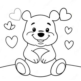 Winnie The Pooh Omgitt Av Hjerter Fargeleggingsside 121272-56005