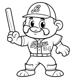 Braves Maskot I Aksjon Fargeleggingsside 121732-56357