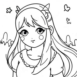 Sot Langharet Animejente Fargeleggingsside 121784-56397